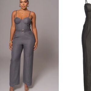 Jluxlabel GREY SWEETHEART AROMA JUMPSUIT
